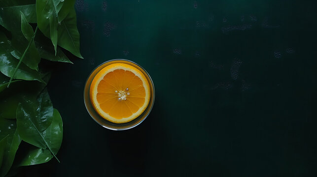 Glass of fresh made orange juice Illustration AI Generative.