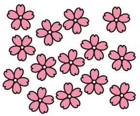 Obraz premium cute spring sakura vector seamless pattern
