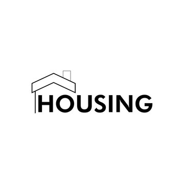 Housing and roofing logo for real estate purpose