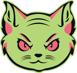Cat Head Logo Vector Template Illustration Design. Mascot Transparent Cat Logo design Cat sport logo