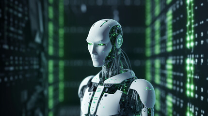 Obraz na płótnie Canvas Ai artificial intelligence digital futuristic background with robot