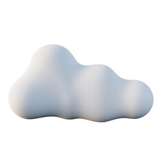 white soft fluffy cloud weather icon, 3d rendering - 593271992