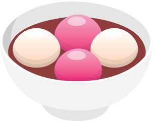 Sweet rice balls soup. Asian food for celebrating Chinese New Year's Eve, Mid-Autumn Festival or Lantern Festival