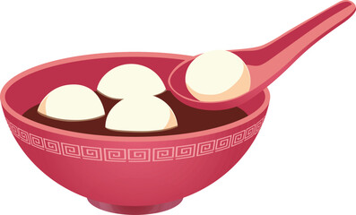 Sweet rice balls soup. Asian food for celebrating Chinese New Year's Eve, Mid-Autumn Festival or Lantern Festival