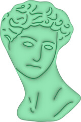3d green Greek statue