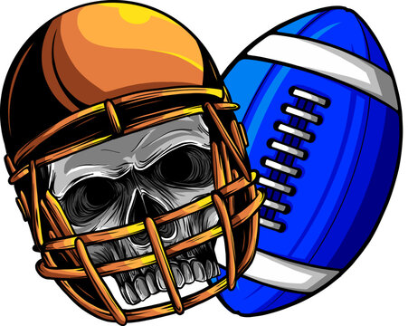 vector images on a white background Everything for American football and rugby helmet and ball