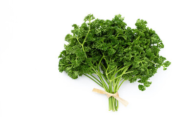 Fototapeta premium Fresh parsley on white background.