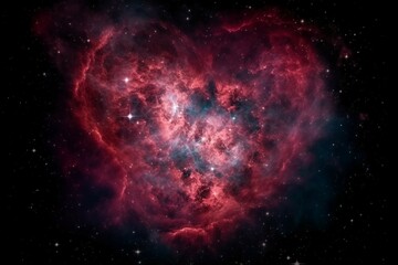 Obraz na płótnie Canvas Heart shaped nebula. Heart galaxy. Astrological symbol of love. AI generative