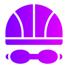 swimming cap gradient icon