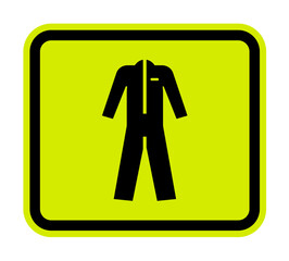 Caution Wear protective clothing sign on white background