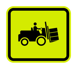 Forklift truck sign,Hazard warning forklift
