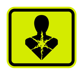 Health Hazard Symbol Label,Longer Term Health Hazard,GHS Hazard Pictogram