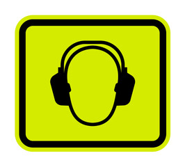 Hearing Protection Symbol Floor Sign
