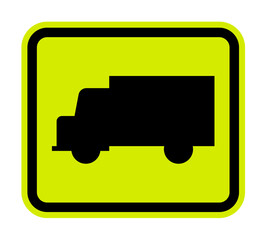 Truck Crossing Sign On White Background