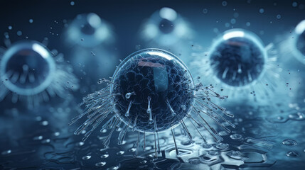 Microscopic view of a man made virus