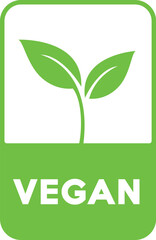 Vegan Friendly Icon. Vegan food stamp.