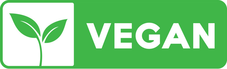 Vegan Friendly Icon. Vegan food stamp.