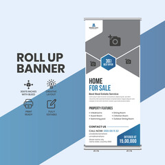 Creative Business Real Estate roll Up Banner x stand advertisement pull-up banner design template 