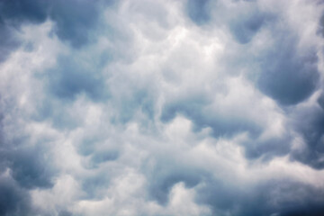 sky covered with heavy rainy clouds. bad weather forecast