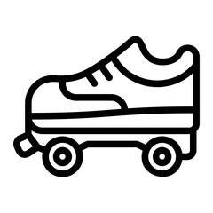 roller skate line icon