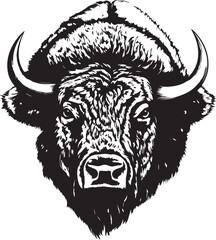 American bison, American bison head, Buffalo Vector  illustration, SVG © Dmytro