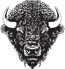 American bison, American bison head, Buffalo Vector  illustration, SVG © Dmytro