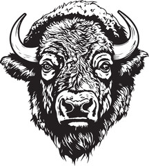 Fototapeta premium American bison, American bison head, Buffalo Vector illustration, SVG