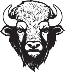 American bison, American bison head, Buffalo Vector  illustration, SVG © Dmytro