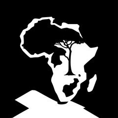 Africa - Black and White Isolated Icon - Vector illustration