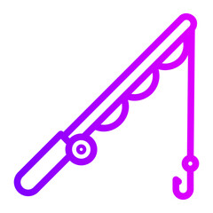 fishing rod gradient icon