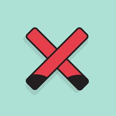 Obraz premium Cancel icon on blue background.