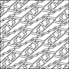 Stylish texture with figures from lines.Abstract geometric black and white pattern for web page, textures, card, poster, fabric, textile. Monochrome graphic repeating design.