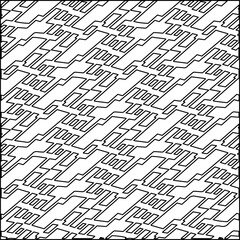 Stylish texture with figures from lines.Abstract geometric black and white pattern for web page, textures, card, poster, fabric, textile. Monochrome graphic repeating design.