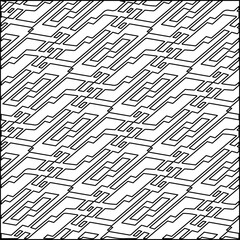 Stylish texture with figures from lines.Abstract geometric black and white pattern for web page, textures, card, poster, fabric, textile. Monochrome graphic repeating design.