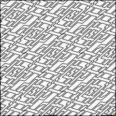 Stylish texture with figures from lines.Abstract geometric black and white pattern for web page, textures, card, poster, fabric, textile. Monochrome graphic repeating design. 