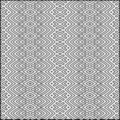 Stylish texture with figures from lines.Abstract geometric black and white pattern for web page, textures, card, poster, fabric, textile. Monochrome graphic repeating design. 