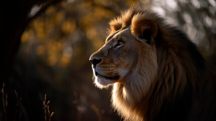 Naklejka premium Majesty lion in the wild.