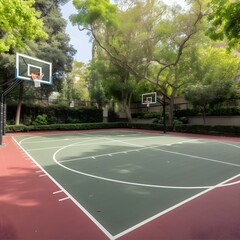 basketball court yard. realistic illustration