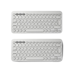 Keyboard White Rounded Minimalist Bluetooth Isolated Object