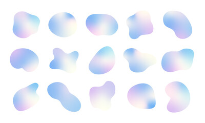 レインボー・プリズムの液体・ゆるい・曲線のベクターフレーム素材