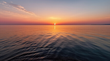 Beautiful scene of a sundowner over the ocean. Generative AI.