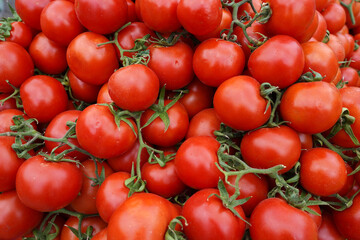 fresh red tomatoes in the market