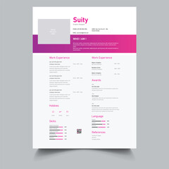 Professional Resume cv Layout template
