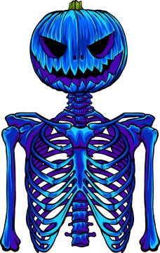 recommend clip art: vector illustration of skeleton Halloween on white background.