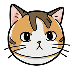 Cute cat kawaii cartoon head