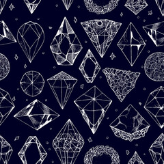 An esoteric themed seamless pattern featuring diamonds