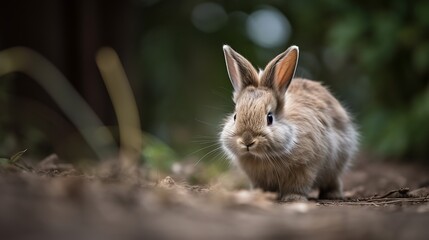 Fototapeta premium Lionhead Bunny - Curious and Playful!