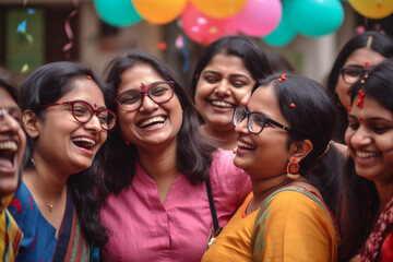 Fototapeta premium A photo of a teacher celebrating Teacher's Day with their fellow colleagues, showing the camaraderie and solidarity among educators, bokeh, Teacher's day Generative AI