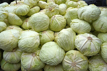 Fototapeta na wymiar White cabbage in the market