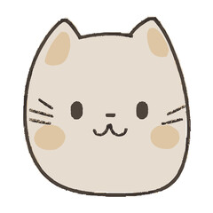 Cute cat kawaii cartoon head